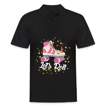 Roller Skating Unicorn Lovers Let's Roll Party - Men's Polo Shirt - black - Front - Kai (181cm)