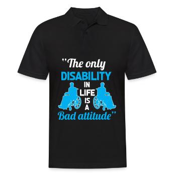 Wheelchair Handicap Wheelchair Disability - Men's Polo Shirt - black - Front - Kai (181cm)