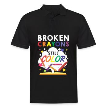 Crayon de couleur couleurs santé mentale - Polo Homme - noir - Devant - Kai (181cm)