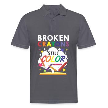 Crayon de couleur couleurs santé mentale - Polo Homme - charbon - Devant - Nico (186cm)