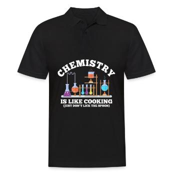 Naturalist Humor Chemistry is like cooking - Men's Polo Shirt - black - Front - Kai (181cm)