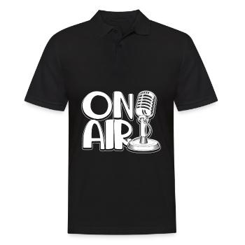 Microphone Podcast Blog Commentateur Radio Air - Polo Homme - noir - Devant - Kai (181cm)