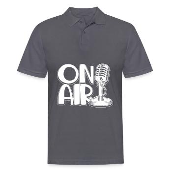 Microphone Podcast Blog On Air Radio Commentator - Men's Polo Shirt - charcoal grey - Front - Nico (186cm)
