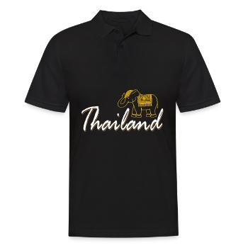 Thailand Elefant Urlaubsreise Erinnerungen Asien - Männer Poloshirt - Schwarz - Vorne - Kai (181cm)
