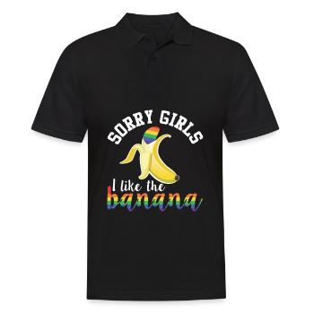 Ich mag die Banane Lgbt Lustiger schwuler Humor - Männer Poloshirt - Schwarz - Vorne - Kai (181cm)