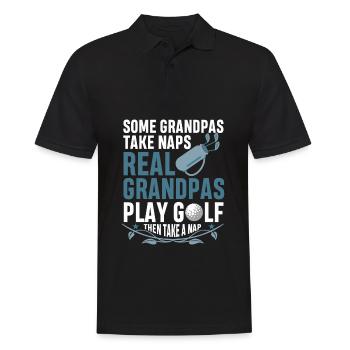Golfer Opa Golf dann Nickerchen Schlafen - Männer Poloshirt - Schwarz - Vorne - Kai (181cm)