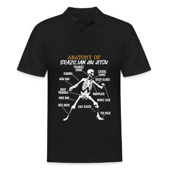 Anatomie brésilienne Jiu Jitsu combattant squelette - Polo Homme - noir - Devant - Kai (181cm)