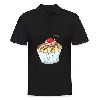 Muffin Bäcker Süßigkeiten Dessert Backwaren - Männer Poloshirt - Schwarz - Vorne - Kai (181cm)