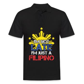Lustige Pinoy Pünktlichkeit Philippinen Filipino - Männer Poloshirt - Schwarz - Vorne - Kai (181cm)