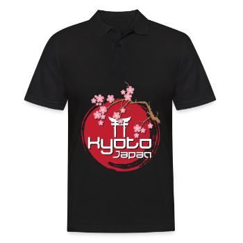 Kyoto Japan Japanese Sakura Asian Cherry Blossom - Men's Polo Shirt - black - Front - Kai (181cm)
