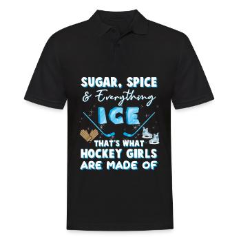 Eisport ice skate goalkeeper hockey daughter - Men's Polo Shirt - black - Front - Kai (181cm)