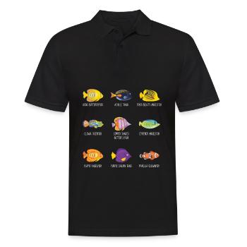 Poissons tropicaux anemonefish angelfish - Polo Homme - noir - Devant - Kai (181cm)