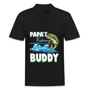 Vater und Sohn Fliegenfischen Buddy Kind - Männer Poloshirt - Schwarz - Vorne - Kai (181cm)
