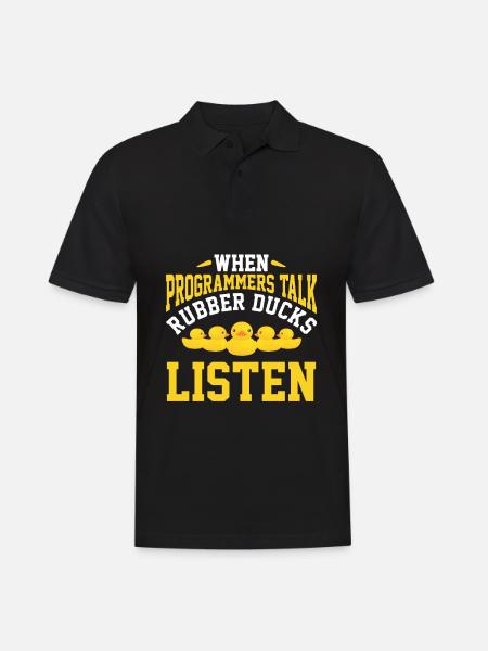 IT programmer developer rubber duck - Men's Polo Shirt - black