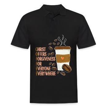 Christ Coffee Christian Church Caffeine Pastor - Men's Polo Shirt - black - Front - Kai (181cm)