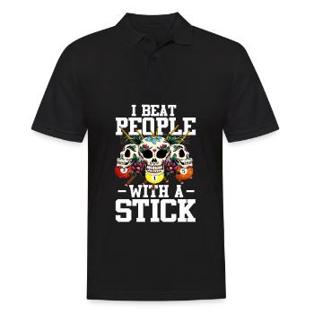 Pool Billiard 8 Ball Sugar Skull Billard - Männer Poloshirt - Schwarz - Vorne - Kai (181cm)
