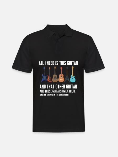 Funny guitar player guitarist guitars - Men's Polo Shirt - black