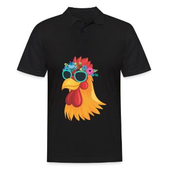 Cool chicken sunglasses farmer animal - Men's Polo Shirt - black - Front - Kai (181cm)