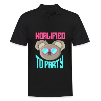 Cute koala graphic Australia retro party - Men's Polo Shirt - black - Front - Kai (181cm)