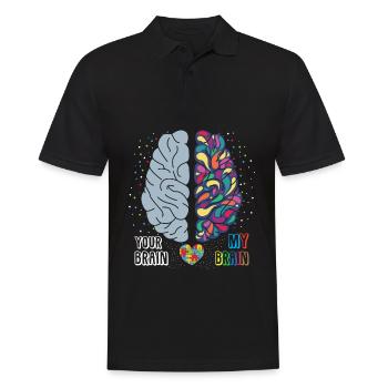 Autism awareness heart autistic colorful - Men's Polo Shirt - black - Front - Kai (181cm)