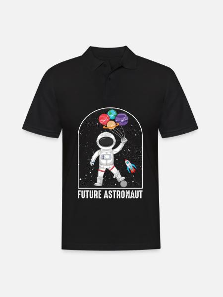 Future astronaut child spaceship space - Men's Polo Shirt - black