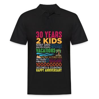 30 ans anniversaire de mariage 2 enfants parents - Polo Homme - noir - Devant - Kai (181cm)