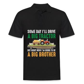 Toddler brother tractor big son sibling - Men's Polo Shirt - black - Front - Kai (181cm)