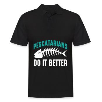 Alimentation pescatarienne alimentation des poissons nutrition - Polo Homme - noir - Devant - Kai (181cm)