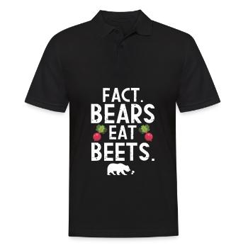 Fact bears eat beets camping hiking nature - Men's Polo Shirt - black - Front - Kai (181cm)