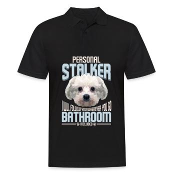 Chien harceleur graphique graphique maltais têtu - Polo Homme - noir - Devant - Kai (181cm)