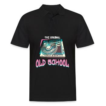 Original Old School Plattenspieler Vinyl DJ Musik - Männer Poloshirt - Schwarz - Vorne - Kai (181cm)