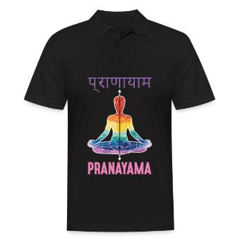 Pranayama Buddhismus Zen Yoga Meditation - Männer Poloshirt - Schwarz - Vorne - Kai (181cm)