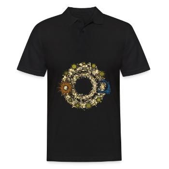 Spirituell Sterne Mond Sonne Kunst Illustration - Männer Poloshirt - Schwarz - Vorne - Kai (181cm)