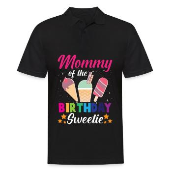 Anniversaire maman crème glacée princesse enfant - Polo Homme - noir - Devant - Kai (181cm)