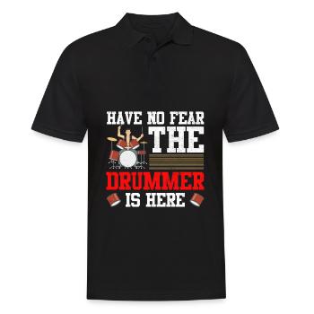 No Fear Drummer ist hier Trommler Perkussion - Männer Poloshirt - Schwarz - Vorne - Kai (181cm)