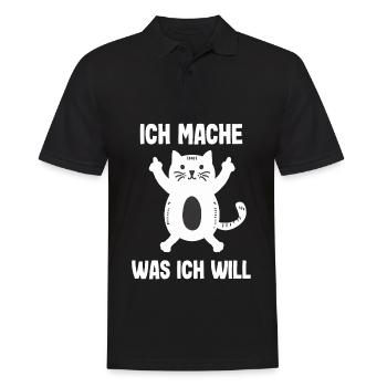 Méchant chaton drôle chat rebelle majeur doigt - Polo Homme - noir - Devant - Kai (181cm)