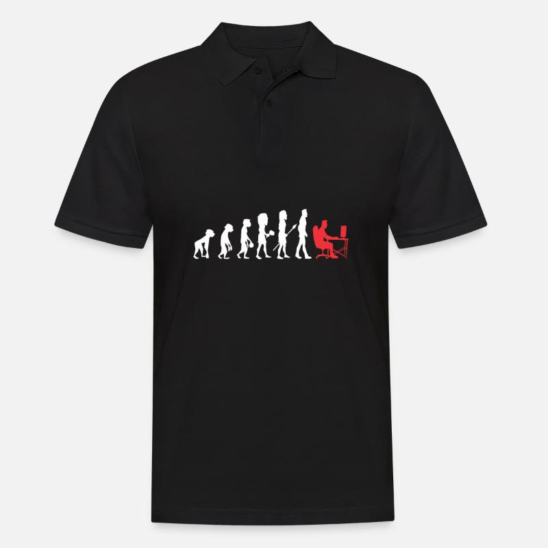 Gamer evolution gaming nerd gambler computer - Polo Homme - noir