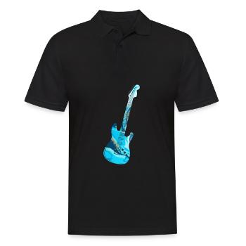 Guitariste d'instruments de musique de guitare électrique génial - Polo Homme - noir - Devant - Kai (181cm)