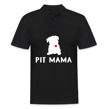 Pit maman pit bull maman animal de compagnie adoption chien - Polo Homme - noir - Devant - Kai (181cm)