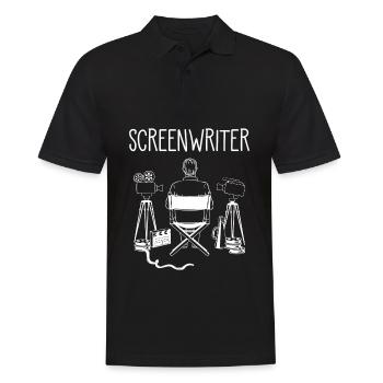 Film theater director filmmaker saying - Men's Polo Shirt - black - Front - Kai (181cm)
