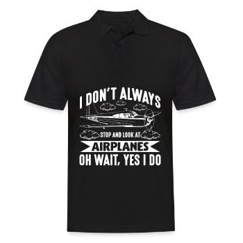 Pilote d'avion drôle aviateur aviation - Polo Homme - noir - Devant - Kai (181cm)