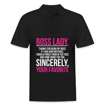 Boss lady national boss day Office Coworker - Männer Poloshirt - Schwarz - Vorne - Kai (181cm)