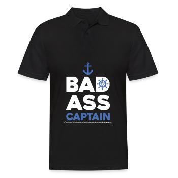 Captain Bad Ass Husband Boyfriend Sailor Boat Love - Polo Homme - noir - Devant - Kai (181cm)
