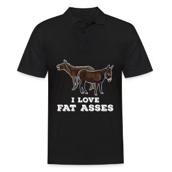 Ich liebe fette Ärsche perverser Mann Ehemann - Männer Poloshirt - Schwarz - Vorne - Kai (181cm)