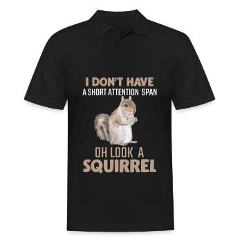 Eichhörnchen Aufmerksamkeit Humor Garten Kleintier - Männer Poloshirt - Schwarz - Vorne - Kai (181cm)