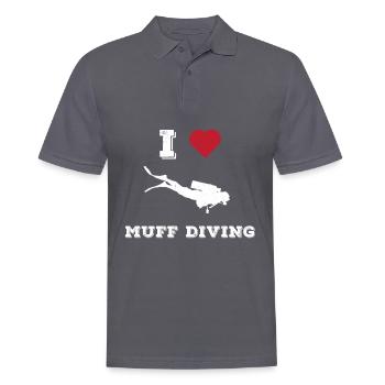 Perverser Humor Muff Tauchen Oral Sex Witz - Männer Poloshirt - Anthrazit - Vorne - Nico (186cm)