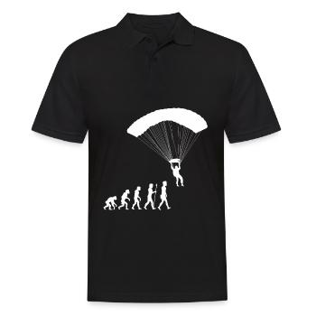 Gleitschirmfliegen Evolution Fallschirm Luftsport - Männer Poloshirt - Schwarz - Vorne - Kai (181cm)