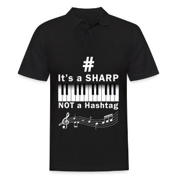 Sharp Hashtag piano musician keyboard - Men's Polo Shirt - black - Front - Kai (181cm)