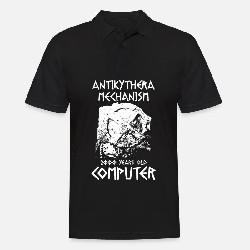 Antikythera Mechanismus altgriechischer Computer - Männer Poloshirt - Schwarz