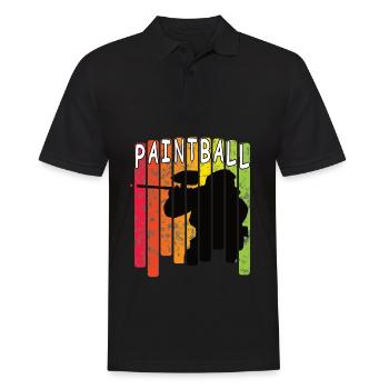Paintball Colors Graphic - Männer Poloshirt - Schwarz - Vorne - Kai (181cm)